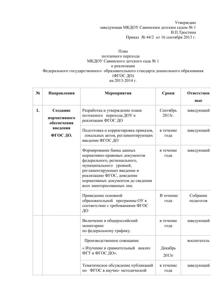 Приказ от 16.12.2013 года №68/1 &laquo;О подготовке к внедрению Федерального государственного образовательного стандарта &raquo; 